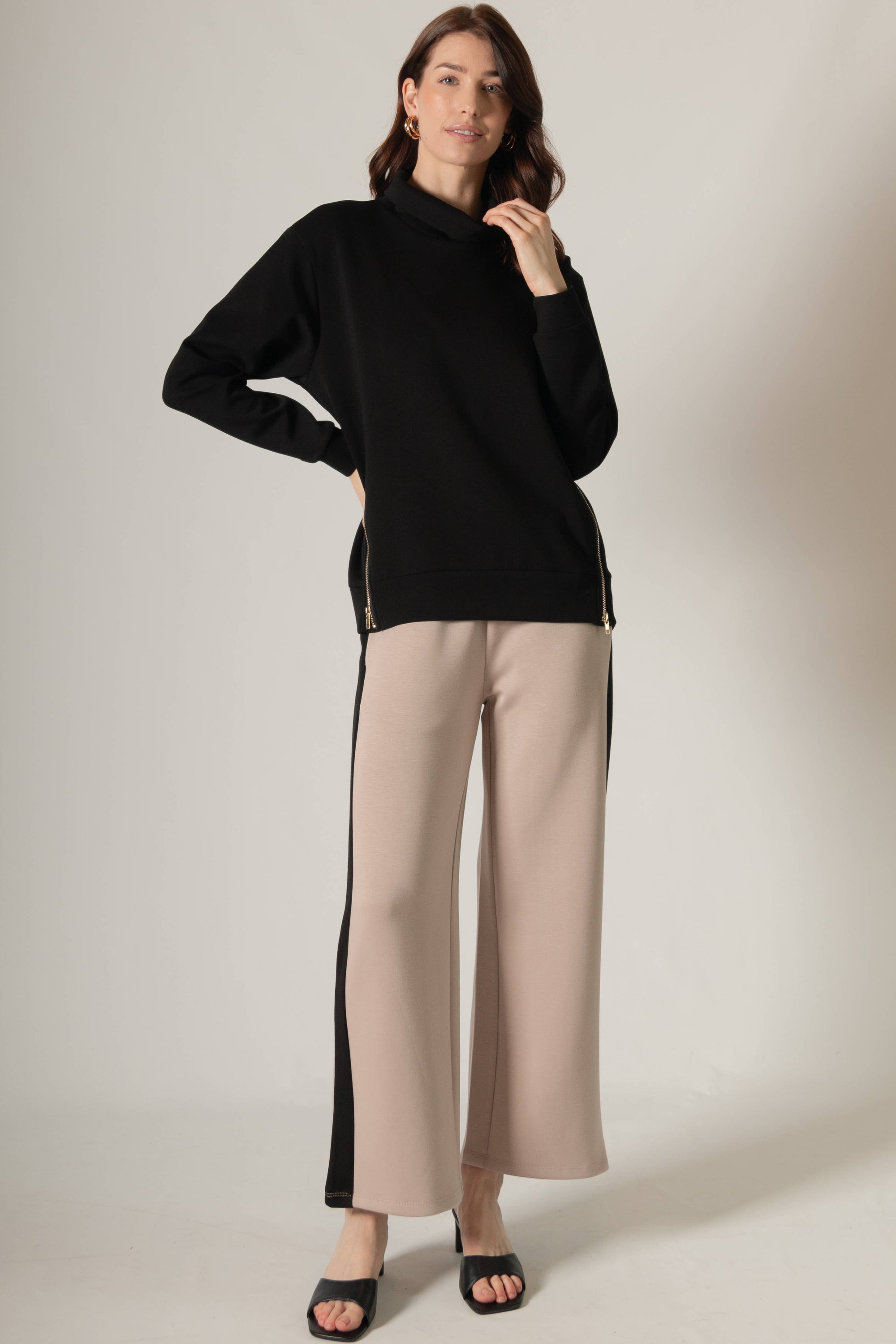 Butter Modal Side Stripe Wide Leg Pants