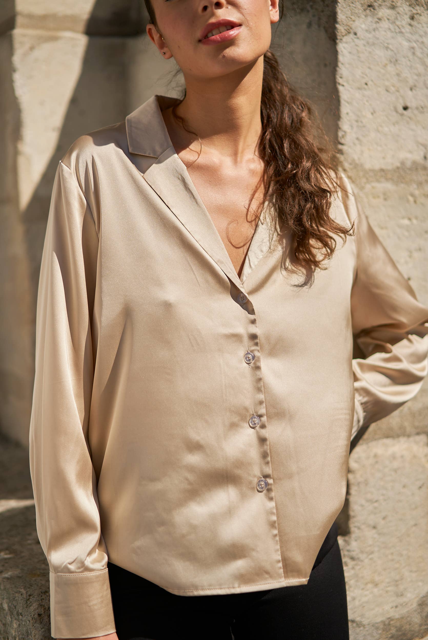 Paris Satin Collar Shirt