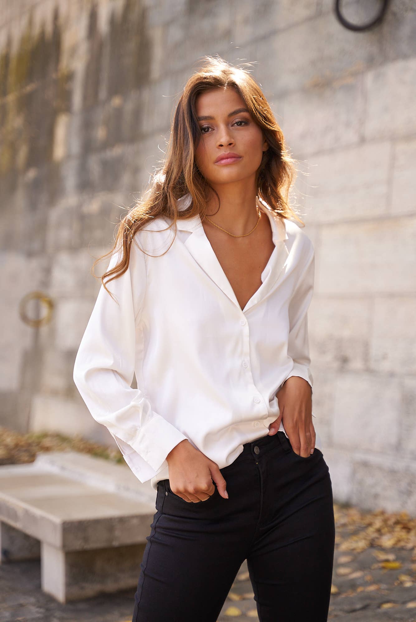 Paris Satin Collar Shirt