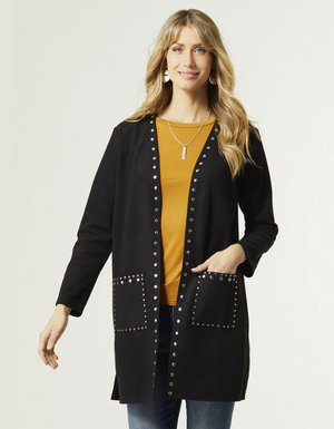 Aubree Long Cardigan with Grommets