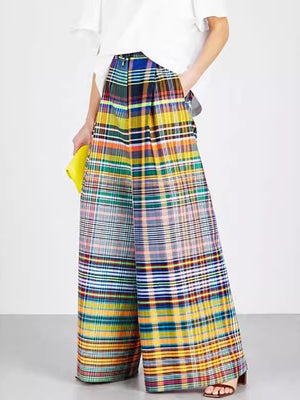 Plaid Wide Leg Pants