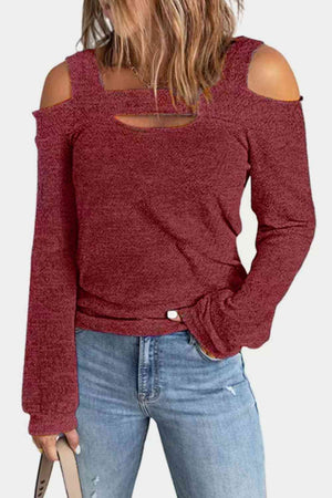 Cutout Cold Shoulder Blouse