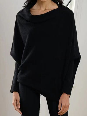 Boat Neck Batwing Sleeve Knit Top