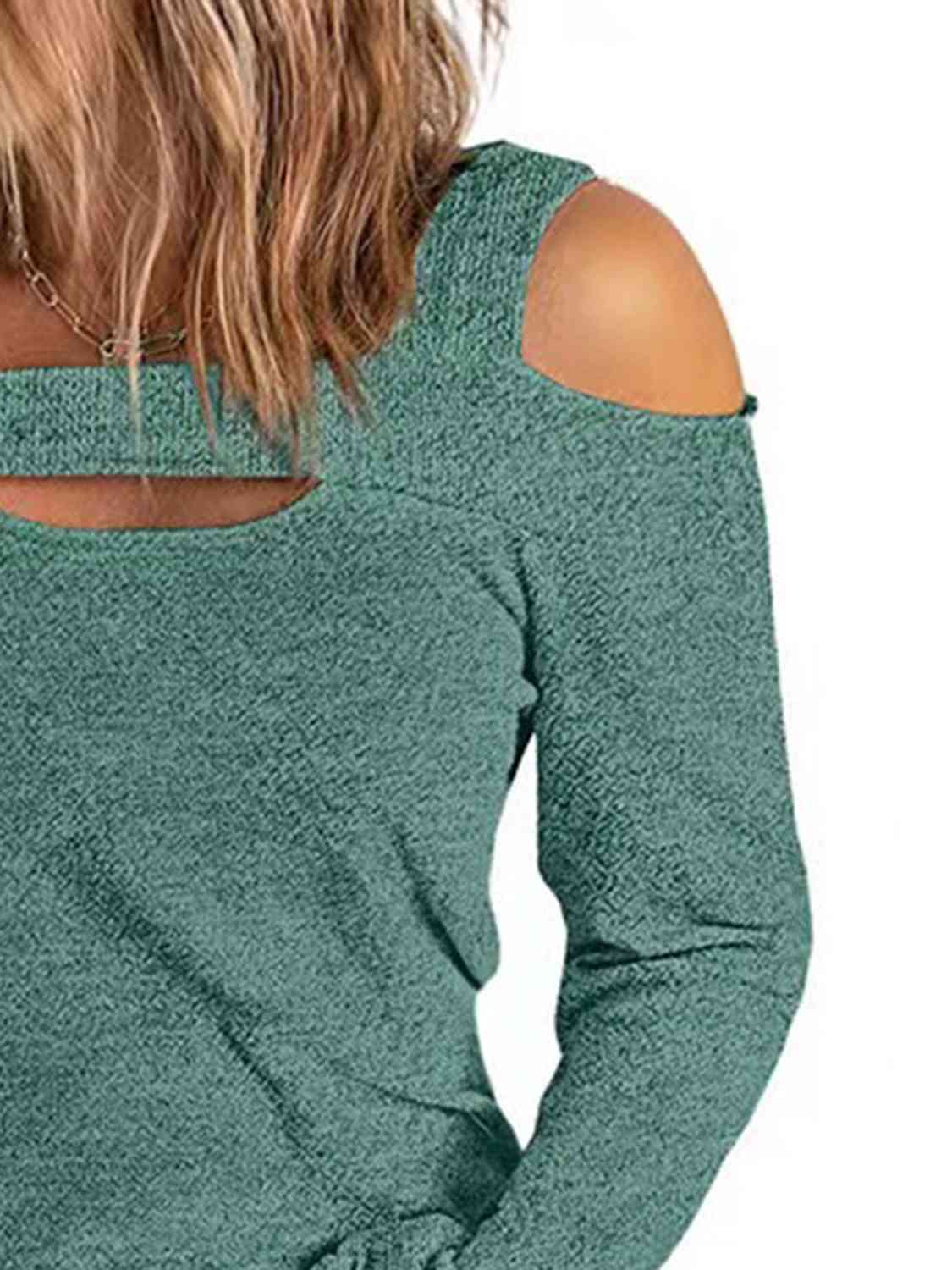 Cutout Cold Shoulder Blouse