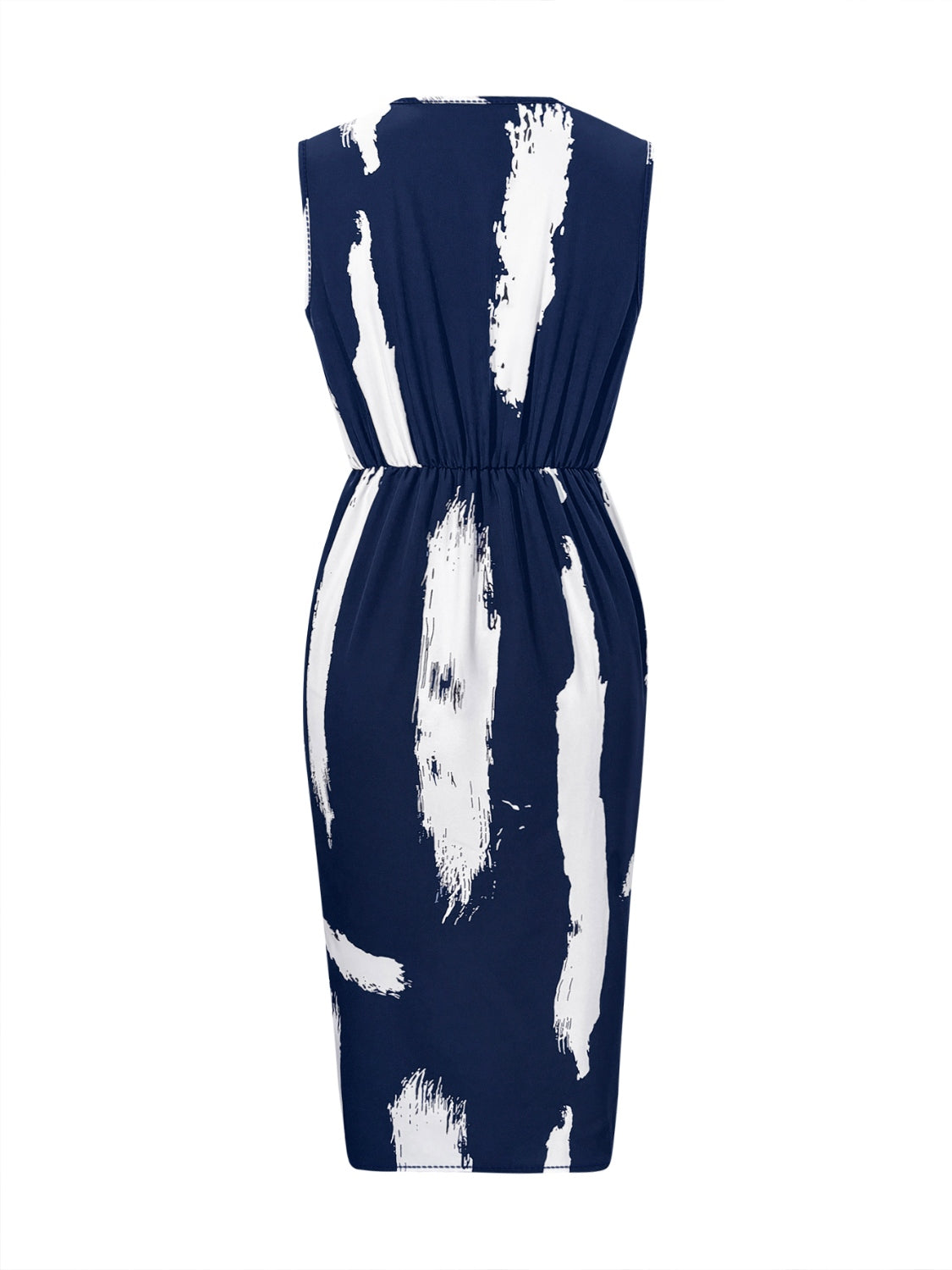 Surplice Sleeveless Knee Length Dress
