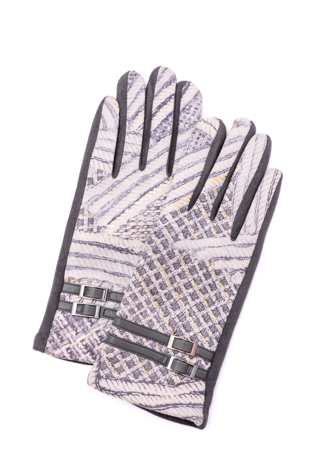 Textured and Buckled Gloves