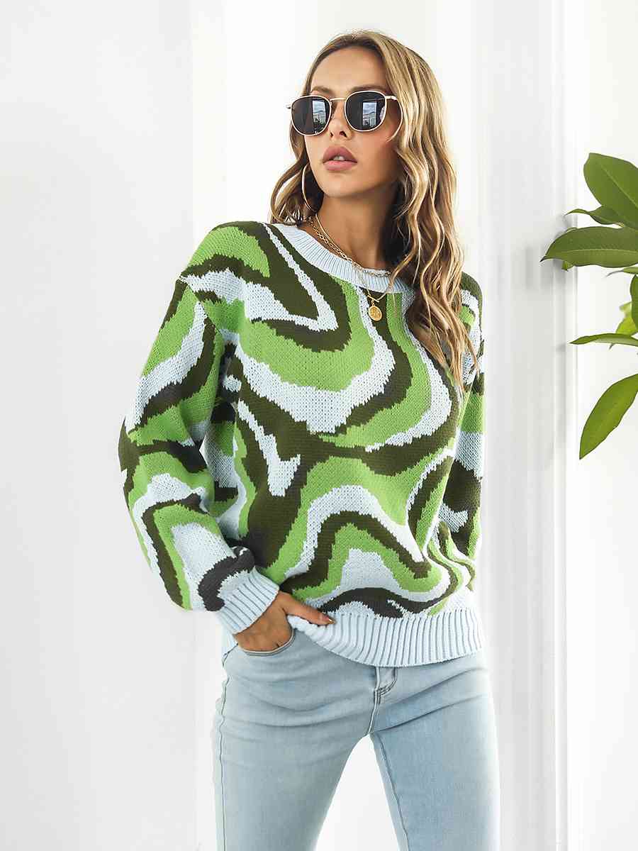 Swirl Round Neck Sweater