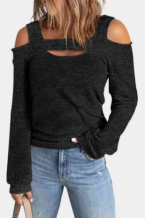 Cutout Cold Shoulder Blouse