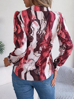 Abstract Button Up Long Sleeve Shirt